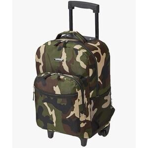 Rockland Double Handle Rolling Backpack, Camouflage, 17-Inch